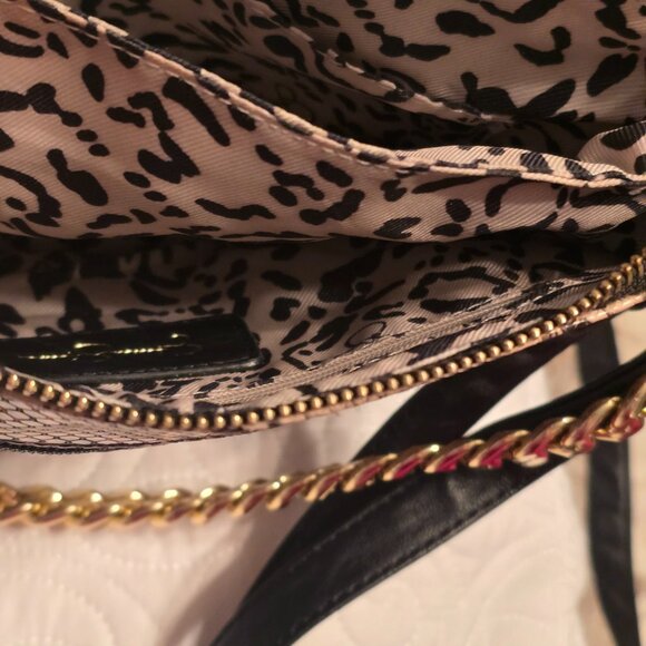 Jessica Simpson Snake Print Crossbody Bag Gold Chain Strap Excellent Condition - Picture 7 of 14